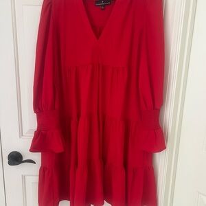 Tuckernuck Pomander Place Scarlet V-Neck Dress